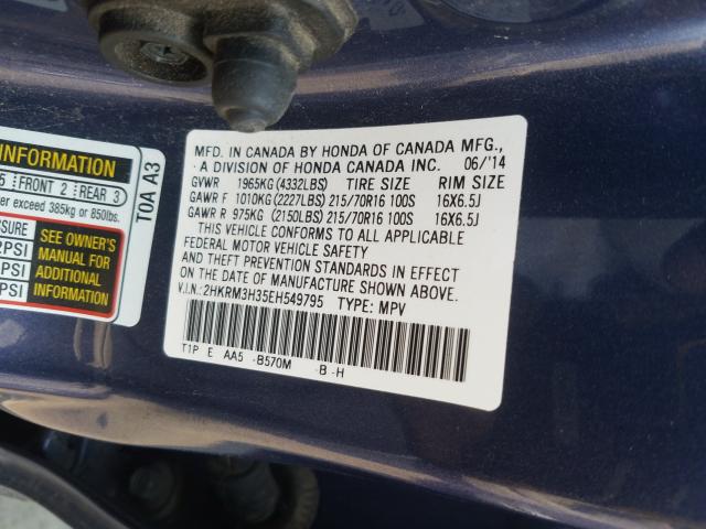 Photo 9 VIN: 2HKRM3H35EH549795 - HONDA CR-V LX 