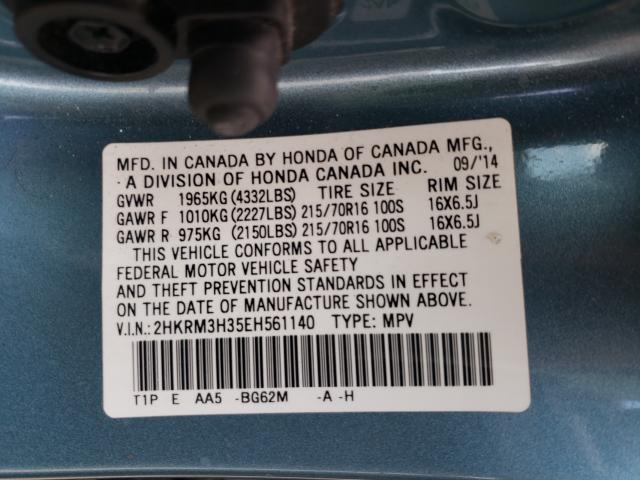 Photo 9 VIN: 2HKRM3H35EH561140 - HONDA CR-V LX 