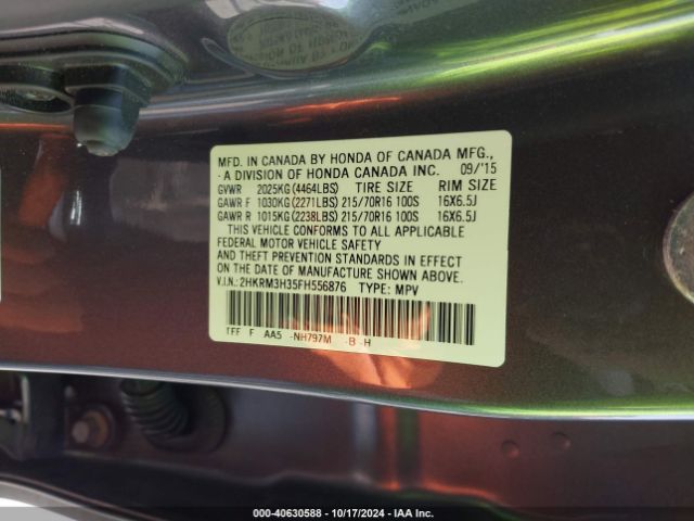 Photo 8 VIN: 2HKRM3H35FH556876 - HONDA CR-V 