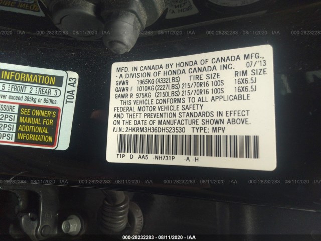 Photo 8 VIN: 2HKRM3H36DH523530 - HONDA CR-V 