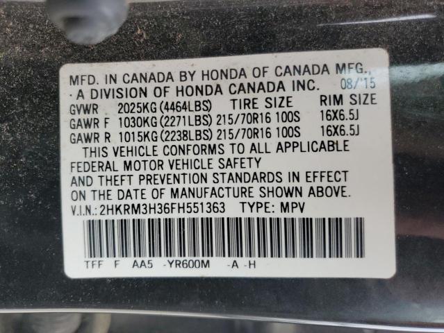 Photo 12 VIN: 2HKRM3H36FH551363 - HONDA CR-V LX 