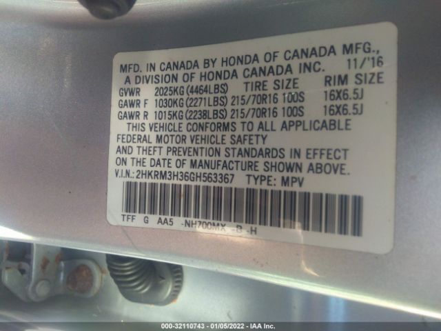 Photo 8 VIN: 2HKRM3H36GH563367 - HONDA CR-V 