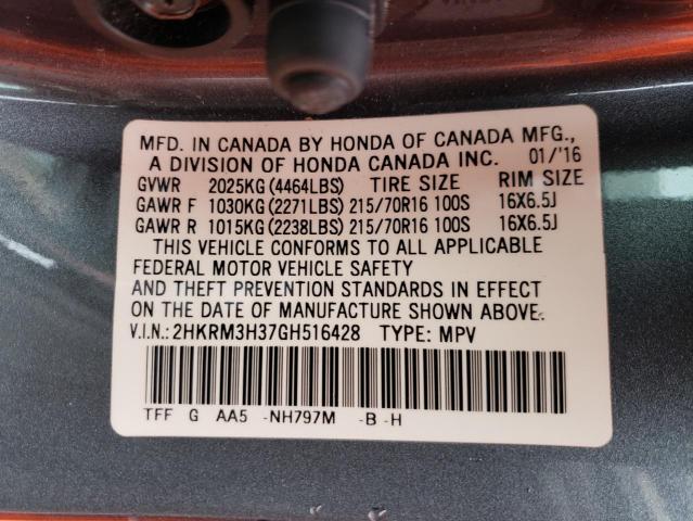 Photo 9 VIN: 2HKRM3H37GH516428 - HONDA CR-V LX 