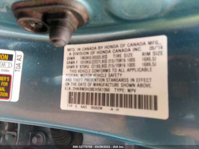 Photo 8 VIN: 2HKRM3H38EH561066 - HONDA CR-V 