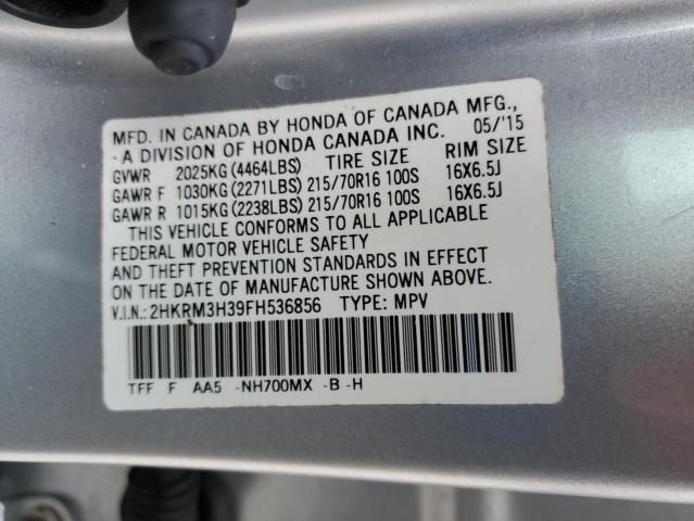 Photo 12 VIN: 2HKRM3H39FH536856 - HONDA CR-V LX 