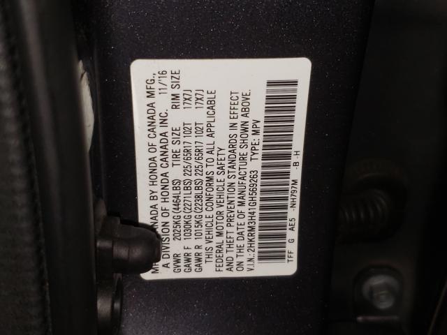 Photo 9 VIN: 2HKRM3H41GH569263 - HONDA CR-V SE 