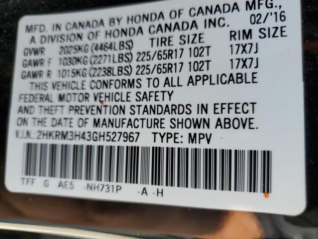 Photo 12 VIN: 2HKRM3H43GH527967 - HONDA CR-V SE 