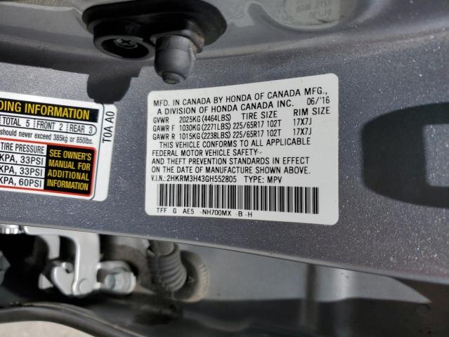 Photo 9 VIN: 2HKRM3H43GH552805 - HONDA CR-V SE 