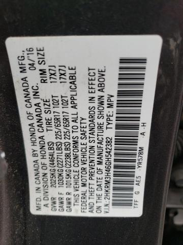 Photo 12 VIN: 2HKRM3H46GH542382 - HONDA CR-V SE 