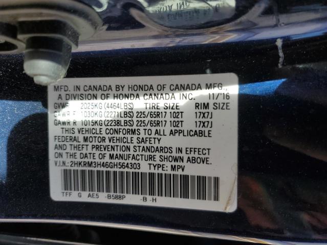 Photo 12 VIN: 2HKRM3H46GH564303 - HONDA CR-V SE 