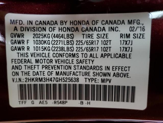 Photo 13 VIN: 2HKRM3H47GH525638 - HONDA CR-V SE 