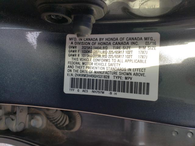 Photo 9 VIN: 2HKRM3H49GH531828 - HONDA CR-V SE 