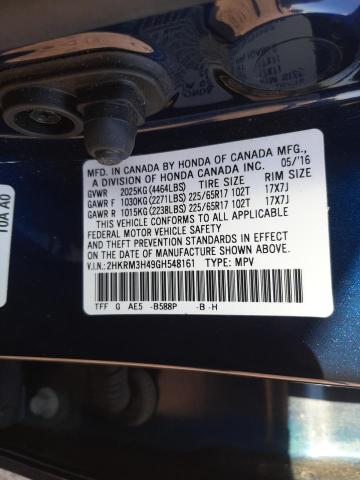 Photo 9 VIN: 2HKRM3H49GH548161 - HONDA CR-V SE 