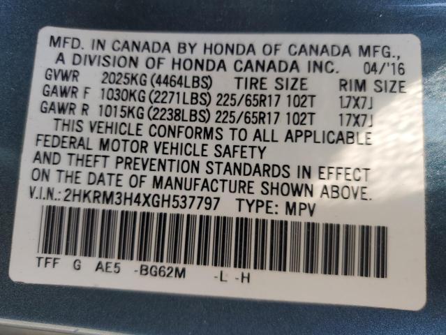 Photo 12 VIN: 2HKRM3H4XGH537797 - HONDA CRV 