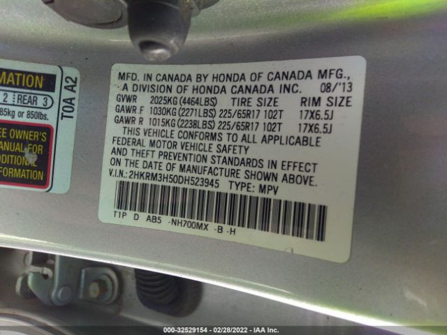 Photo 8 VIN: 2HKRM3H50DH523945 - HONDA CR-V 