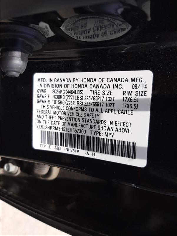 Photo 9 VIN: 2HKRM3H51EH557300 - HONDA CR-V EX 