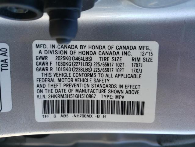 Photo 11 VIN: 2HKRM3H51GH510867 - HONDA CRV 