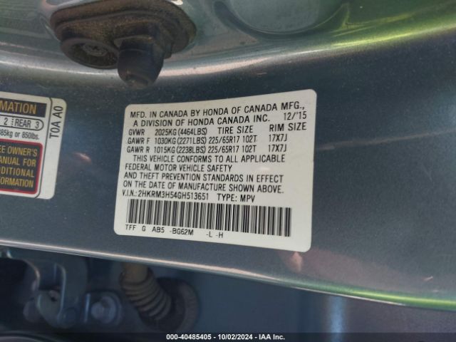 Photo 8 VIN: 2HKRM3H54GH513651 - HONDA CR-V 