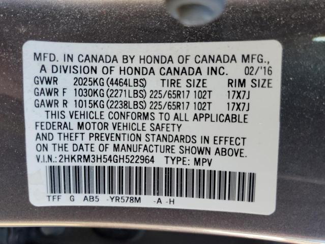 Photo 12 VIN: 2HKRM3H54GH522964 - HONDA CRV 