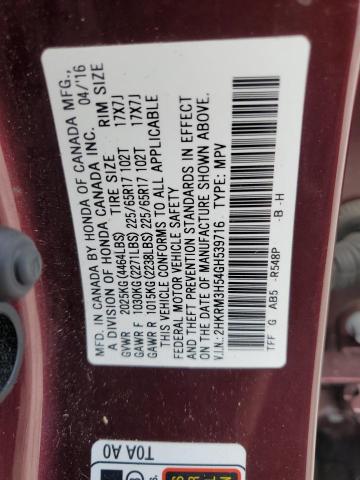 Photo 12 VIN: 2HKRM3H54GH539716 - HONDA CR-V EX 