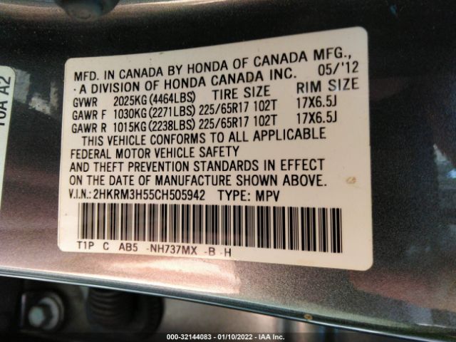 Photo 8 VIN: 2HKRM3H55CH505942 - HONDA CR-V 