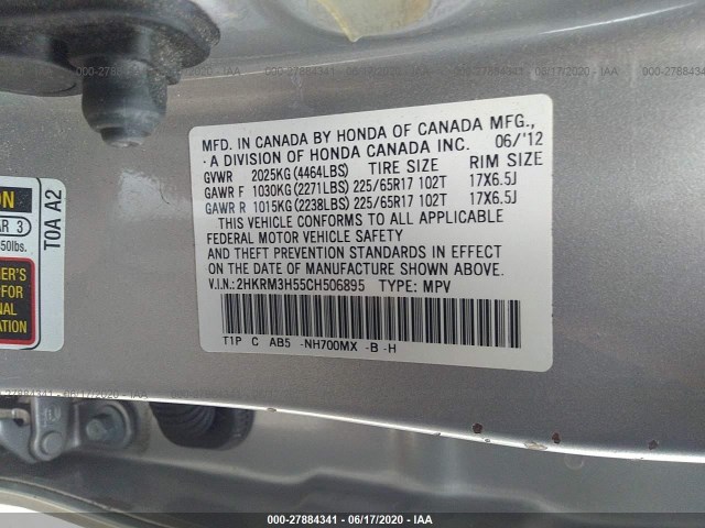 Photo 8 VIN: 2HKRM3H55CH506895 - HONDA CR-V 