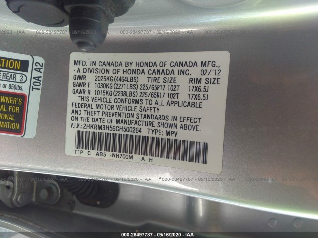 Photo 8 VIN: 2HKRM3H56CH500264 - HONDA CR-V 