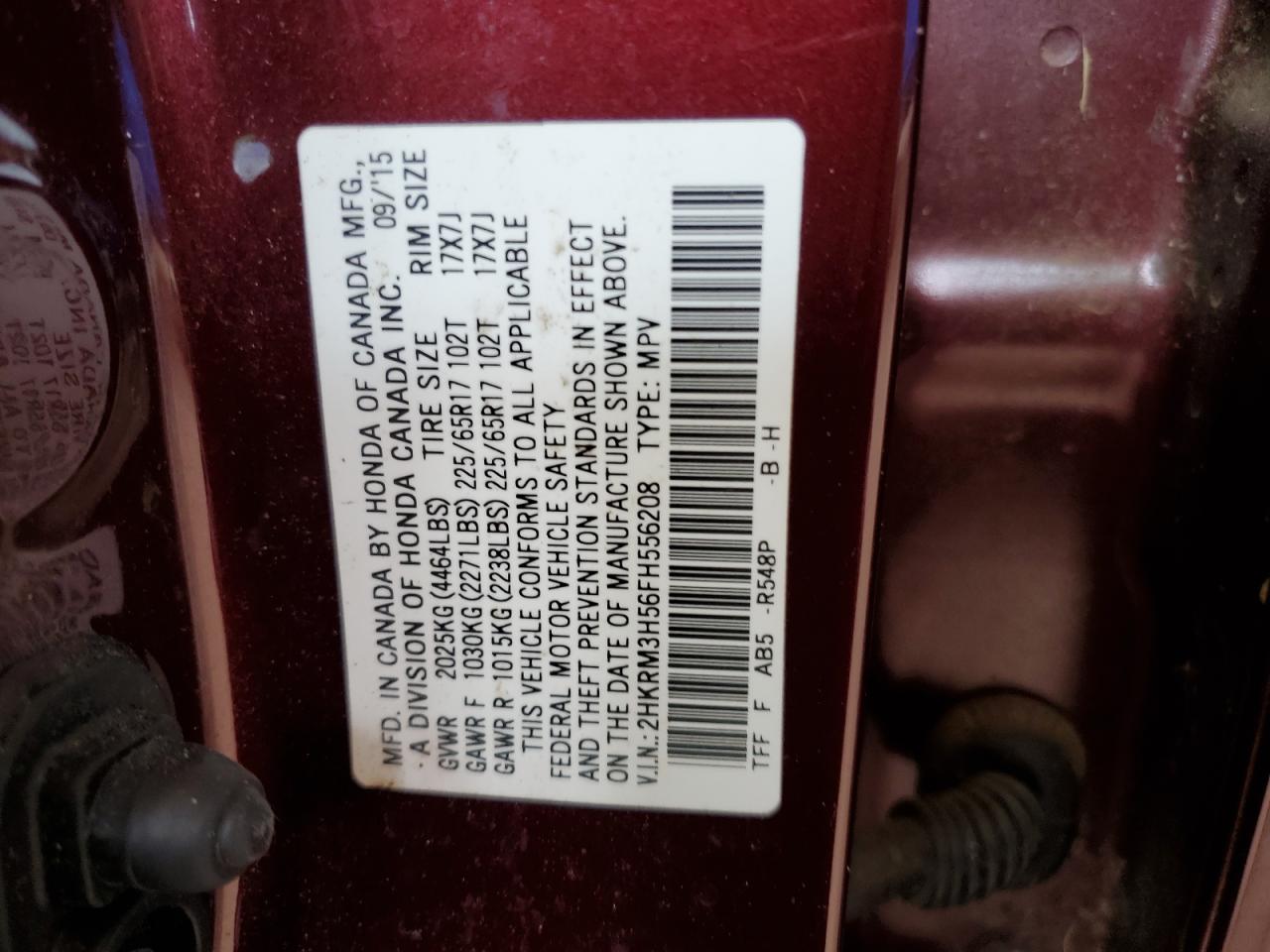 Photo 12 VIN: 2HKRM3H56FH556208 - HONDA CR-V 