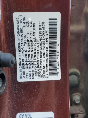 Photo 12 VIN: 2HKRM3H56GH522545 - HONDA CR-V EX 