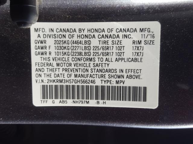 Photo 9 VIN: 2HKRM3H57GH566246 - HONDA CR-V 