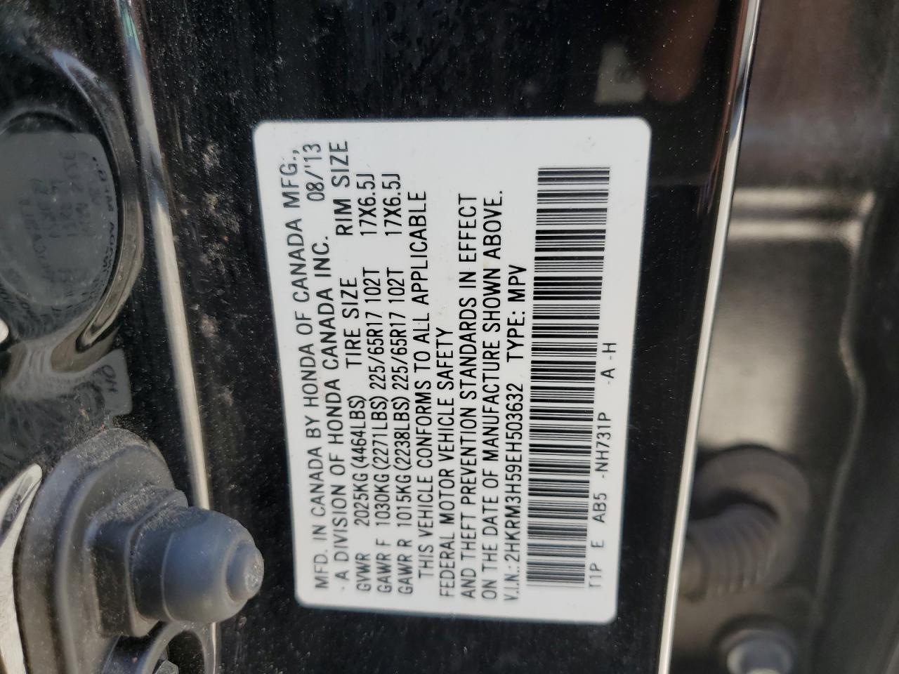 Photo 12 VIN: 2HKRM3H59EH503632 - HONDA CR-V 