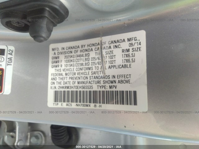 Photo 8 VIN: 2HKRM3H70EH565535 - HONDA CR-V 