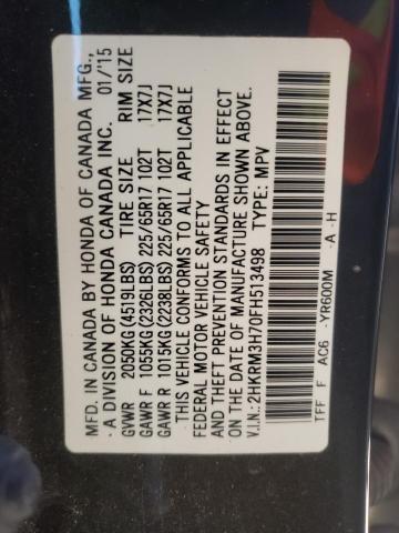 Photo 9 VIN: 2HKRM3H70FH513498 - HONDA CR-V EXL 