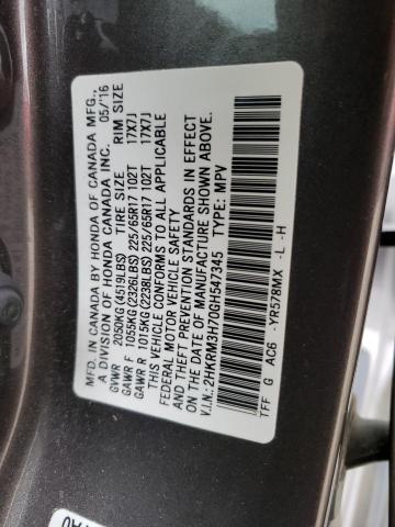 Photo 9 VIN: 2HKRM3H70GH547345 - HONDA CR-V EXL 