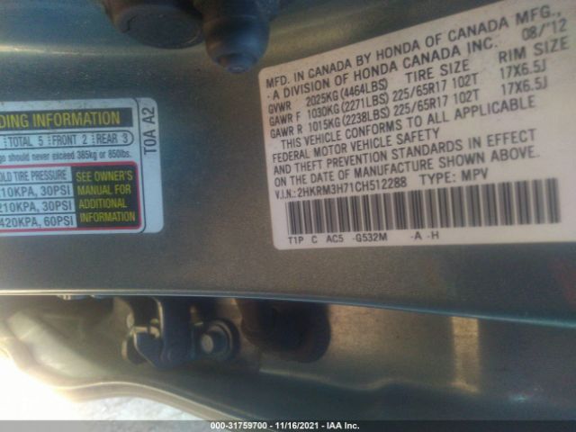 Photo 8 VIN: 2HKRM3H71CH512288 - HONDA CR-V 