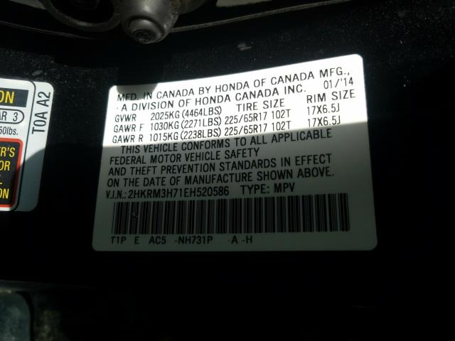 Photo 9 VIN: 2HKRM3H71EH520586 - HONDA CR-V EXL 