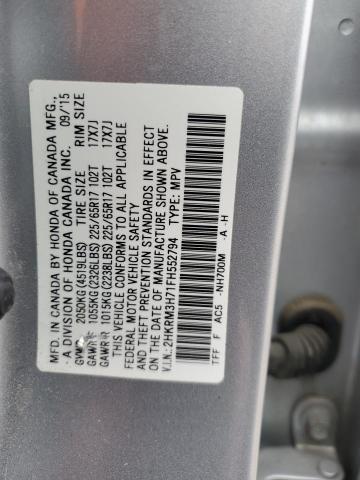 Photo 12 VIN: 2HKRM3H71FH552794 - HONDA CRV 