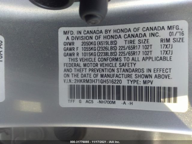 Photo 8 VIN: 2HKRM3H71GH516220 - HONDA CR-V 