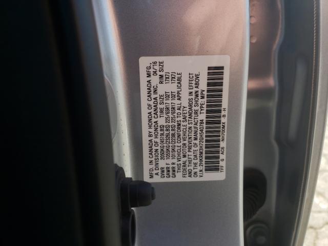 Photo 9 VIN: 2HKRM3H72GH540784 - HONDA CR-V EXL 