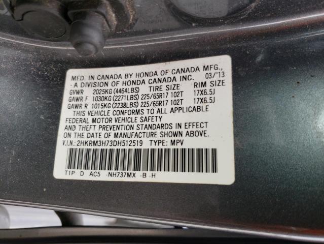 Photo 9 VIN: 2HKRM3H73DH512519 - HONDA CR-V EXL 