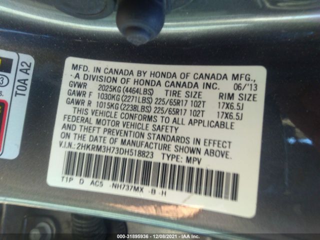 Photo 8 VIN: 2HKRM3H73DH518823 - HONDA CR-V 