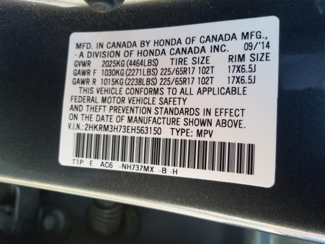 Photo 9 VIN: 2HKRM3H73EH563150 - HONDA CR-V 