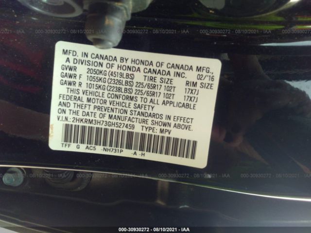 Photo 8 VIN: 2HKRM3H73GH527459 - HONDA CR-V 