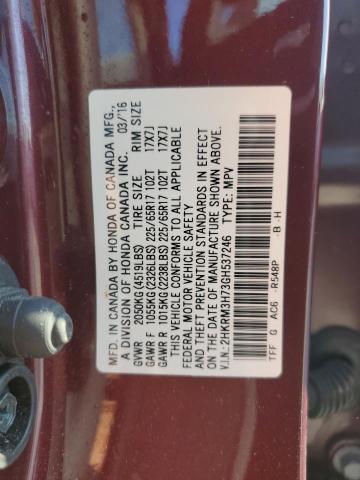 Photo 12 VIN: 2HKRM3H73GH537246 - HONDA CR-V EXL 