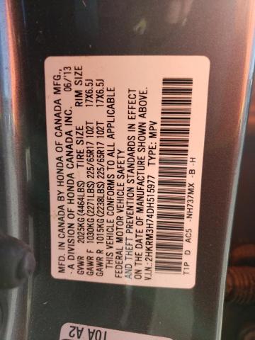 Photo 9 VIN: 2HKRM3H74DH515977 - HONDA CR-V EXL 