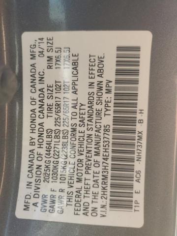 Photo 13 VIN: 2HKRM3H74EH537785 - HONDA CR-V EXL 