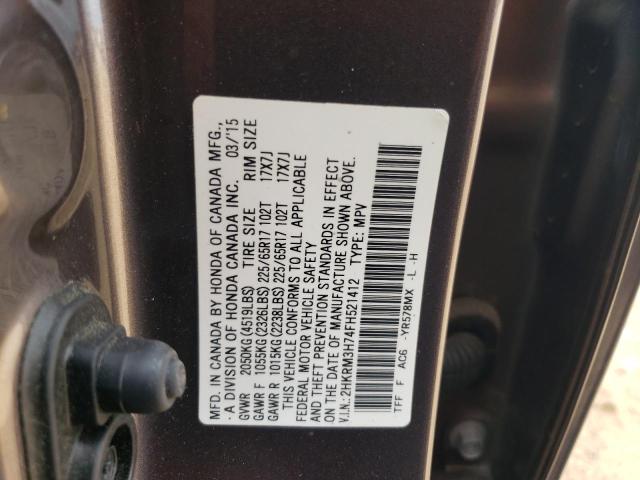 Photo 9 VIN: 2HKRM3H74FH521412 - HONDA CR-V EXL 