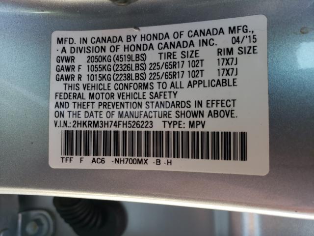 Photo 9 VIN: 2HKRM3H74FH526223 - HONDA CR-V EXL 