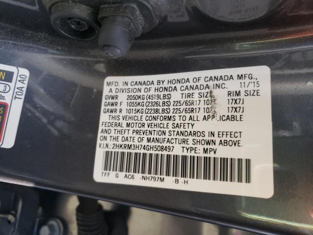 Photo 9 VIN: 2HKRM3H74GH508497 - HONDA CR-V EXL 