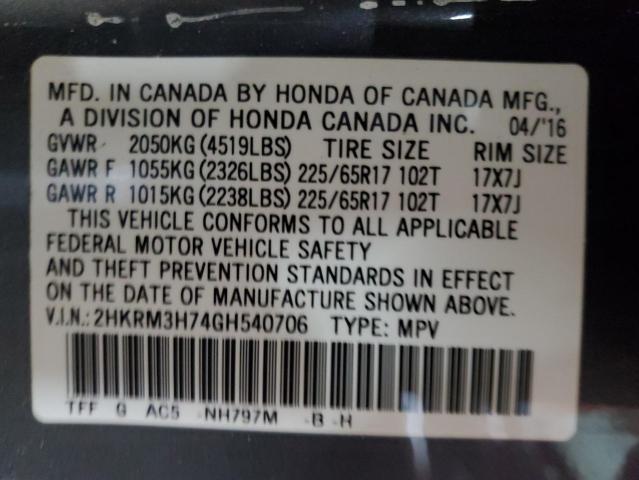 Photo 12 VIN: 2HKRM3H74GH540706 - HONDA CRV 